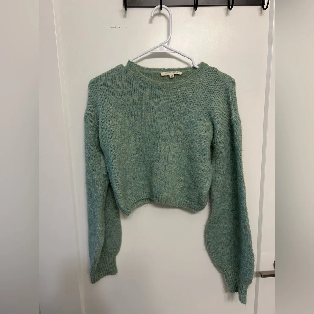 Morrisday 100% Acrylic Green Cropped Sweater